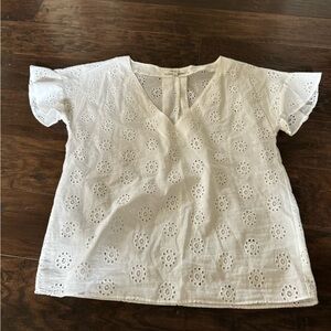 Madewell eyelet top